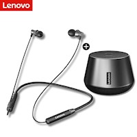 Combo Audifono Bluetooth Lenovo  HE05 + Parlante Lenovo K3 Pro